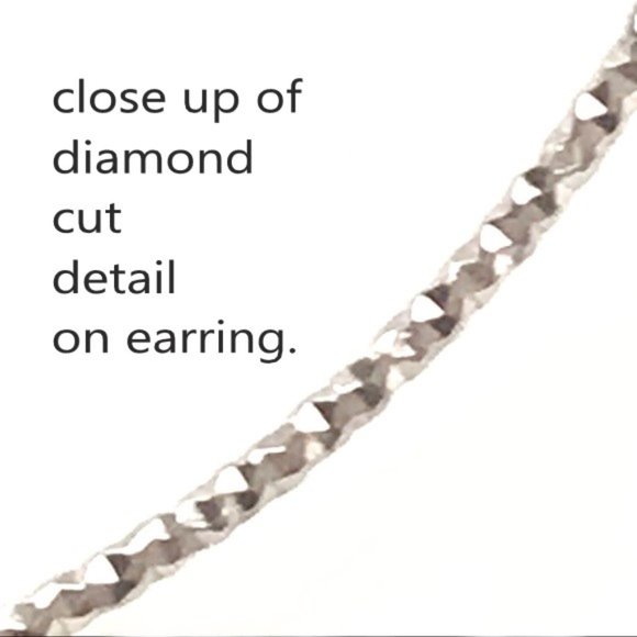 NWT Very large sterling 2.5" diamond-cut hoops - Picture 2 of 8